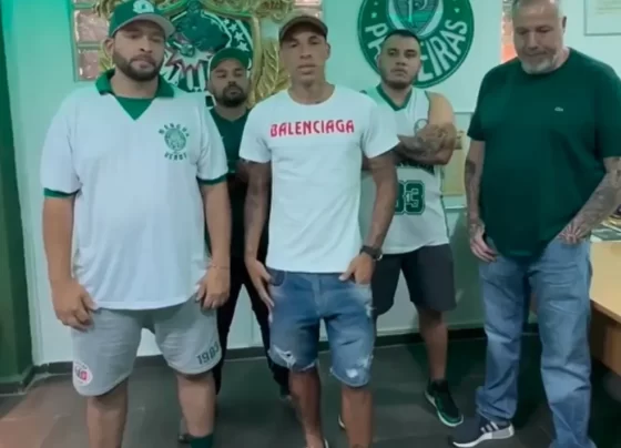 Breno Lopes gravou vídeo para se desculpar com torcedores do Palmeiras — Foto: Reprodução
