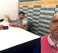Jornalista Esportivo, Alexandre Jabá participando da coletiva de imprensa do técnico Abel Ferreira, do Palmeiras.